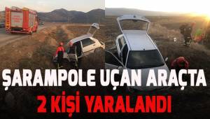 Denizli'de otomobil şarampole girdi: 2 çocuk yaralı
