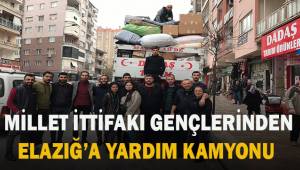 Millet İttifak'ının gençlerinden Elazığ'a yardım kamyonu yola çıktı