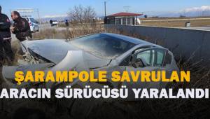 Otomobil şarampole savruldu, sürücü yaralandı