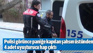 Polisi görünce paniğe kapılan şahsın üstünden 4 adet uyuşturucu hap çıktı