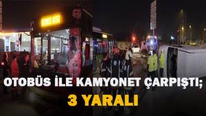 Yan yatan kamyonetteki yaralıları itfaiye kurtardı