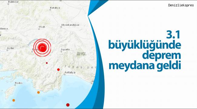 3.1 büyüklüğünde deprem meydana geldi