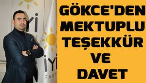 Gökce'den mektuplu teşekkür ve davet