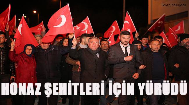 Honaz şehitleri için yürüdü