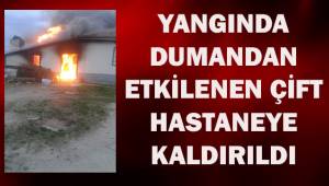 Sacda ekmek pişirildikten sonra çıkan yangından çifti itfaiye kurtardı