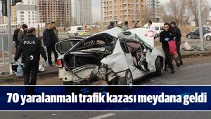 70 yaralanmalı trafik kazası meydana geldi