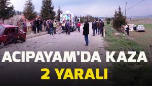 Acıpayam'da meydana gelen trafik kazasında 2 kiçi yaralandı