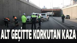 Alt geçitte faciadan dönülen kazada iki kişi yaralandı