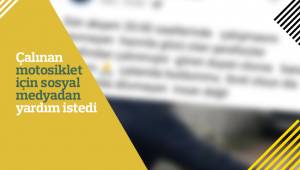 Çalınan motosiklet için sosyal medyadan yardım istedi