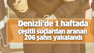 Denizli’de 1 haftada çeşitli suçlardan aranan 206 şahıs yakalandı