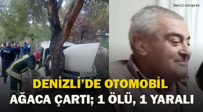 Denizli’de otomobil ağaca çarptı: 1 ölü, 1 yaralı