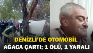 Denizli’de otomobil ağaca çarptı: 1 ölü, 1 yaralı