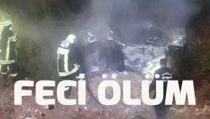 Denizli'deki trafik kazasında alev alan otomobilin sürücüsü öldü