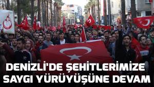Denizli'de şehitlerimize saygı yürüyüşüne devam