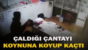 Girdiği iş yerinde çalışanın çantasını çalıp kayıplara karıştı