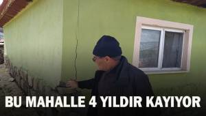 Mahalledeki kayma 25 evin duvar ve kolonlarında derin çatlaklar oluşturdu