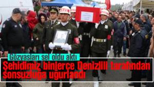Şehidi binlerce kişi uğurladı