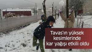 Tavas’ın yüksek kesimlerinde kar yağışı etkili oldu