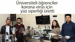 Üniversiteli öğrenciler korona virüs için yüz siperliği üretti