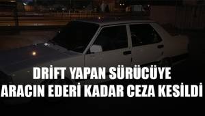 Alkollü sürücü sanayide dirift yaparken polise yakalandı