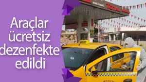 Araçlar ücretsiz dezenfekte edildi