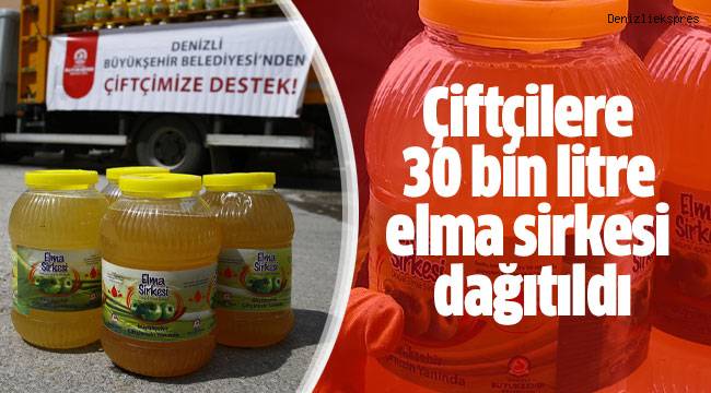Büyükşehir çiftçilere 30 bin litre elma sirkesi dağıttı