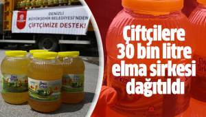 Büyükşehir çiftçilere 30 bin litre elma sirkesi dağıttı