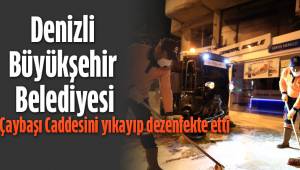 Çaybaşı Caddesi yıkanıp dezenfekte edildi