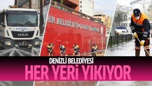 Denizli'nin her yeri yıkanmaya devam ediyor