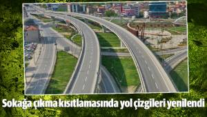Sokağa çıkma kısıtlamasında yol çizgileri yenilendi