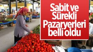 Sürekli ve sabit pazar yerleri belli oldu