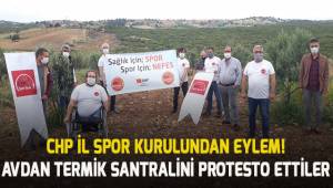 CHP İl Spor Kurulu Avdan Termik Santralini protesto ettiler