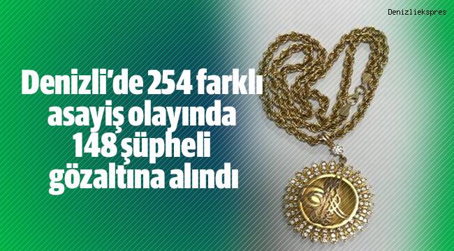 Denizli'de 254 farklı asayiş olayında 148 şüpheli gözaltına alındı
