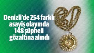 Denizli'de 254 farklı asayiş olayında 148 şüpheli gözaltına alındı