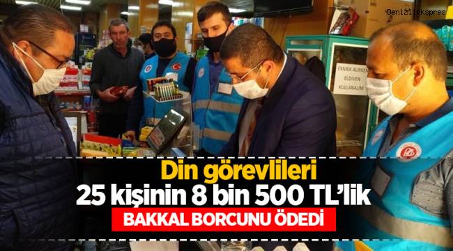 Din görevlileri 25 kişinin 8 bin 500 TL’lik veresiye bakkal borcunu ödedi