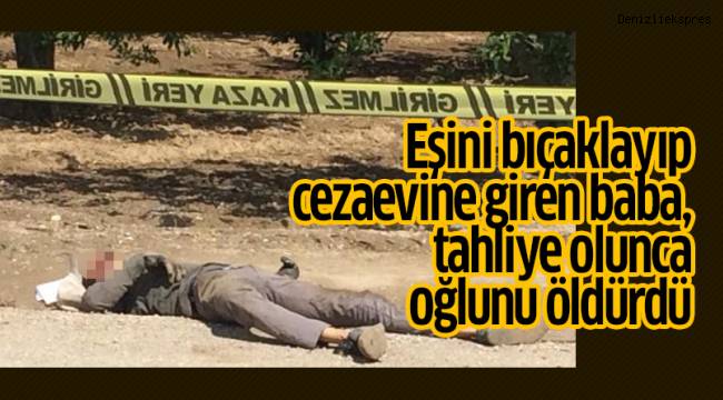 Eşini bıçaklayıp cezaevine giren baba, tahliye olunca oğlunu öldürdü