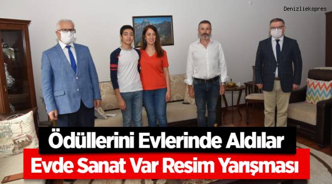 Evde Sanat Var Resim Yarışmasında Dereceye Girdiler Ödüllerini Evlerinde Aldılar