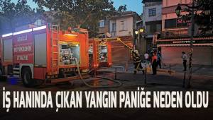 İş hanındaki dükkanda çıkan yangın diğer dükkanlara sıçramadan söndürüldü