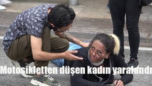Köpekten korkan kadın motosikletten düşerek yaralandı