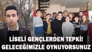 Liseli gençlerden tepki