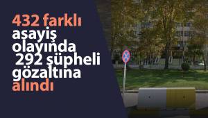 432 farklı asayiş olayında 292 şüpheli gözaltına alındı