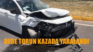 Dede torun kazada yaralandı
