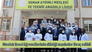 Meslek lisesi öğrencilerinin diktiği maskeler ihraç edildi
