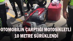 Otomobilin çarptığı motosikletli yaralandı