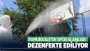 PAMUKKALE’DE SPOR ALANLARI DEZENFEKTE EDİLİYOR