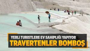 Pamukkale travertenleri yerli turistleri ağırlıyor
