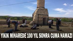 Sadece minaresi kalan cami avlusunda 100 yıl sonra namaz sevinci