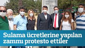 Sulama ücretlerine yapılan zammı protesto ettiler