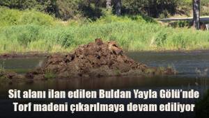 Buldan Yayla Gölü'nde torf madeni çıkarılmaya devam ediliyor