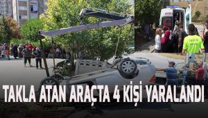 Denizli'de takla atan araçta 4 kişi yaralandı